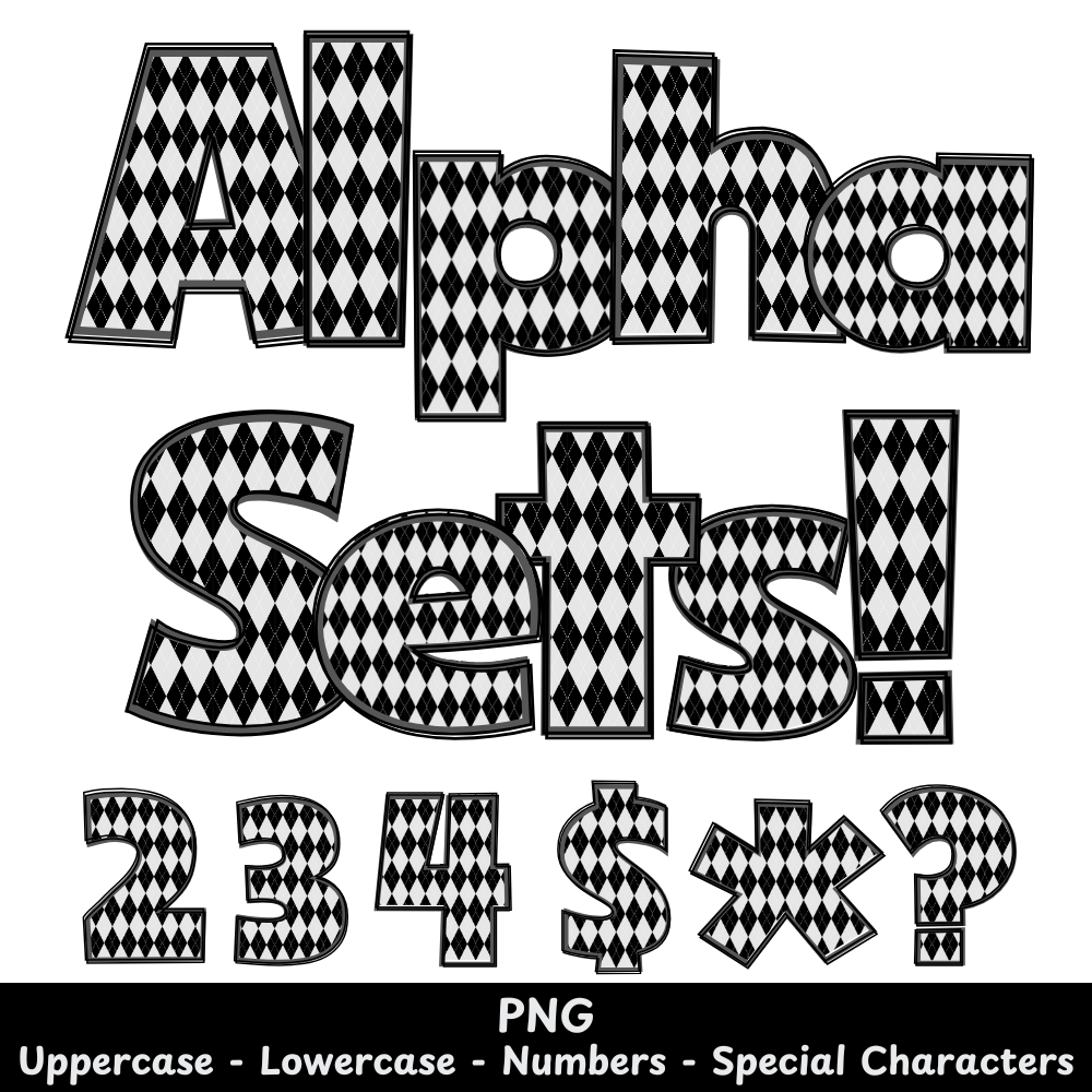 Black Diamond PNG Font