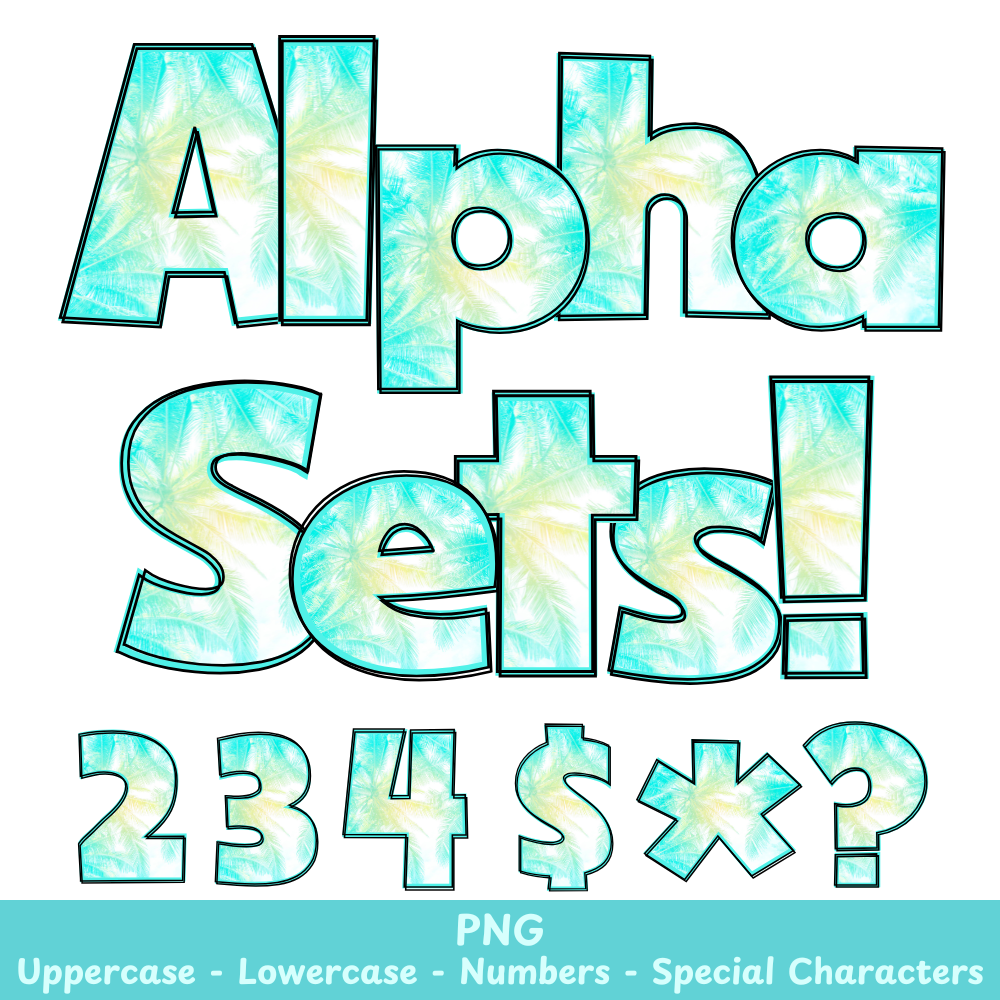 Aqua Tropical PNG Font