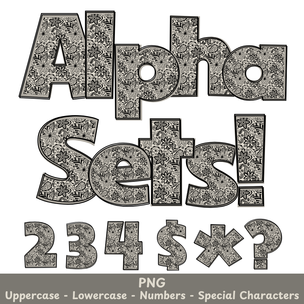 Black Paisley PNG Font