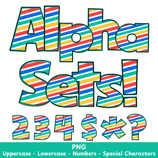 Colorful Stripe PNG Font