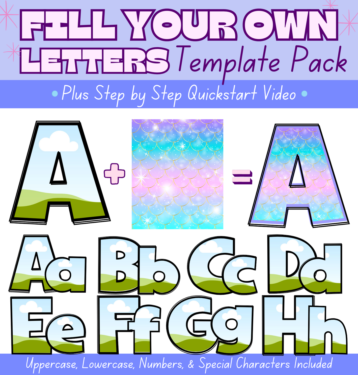 Fill Your Own PNG Letters Template Pack