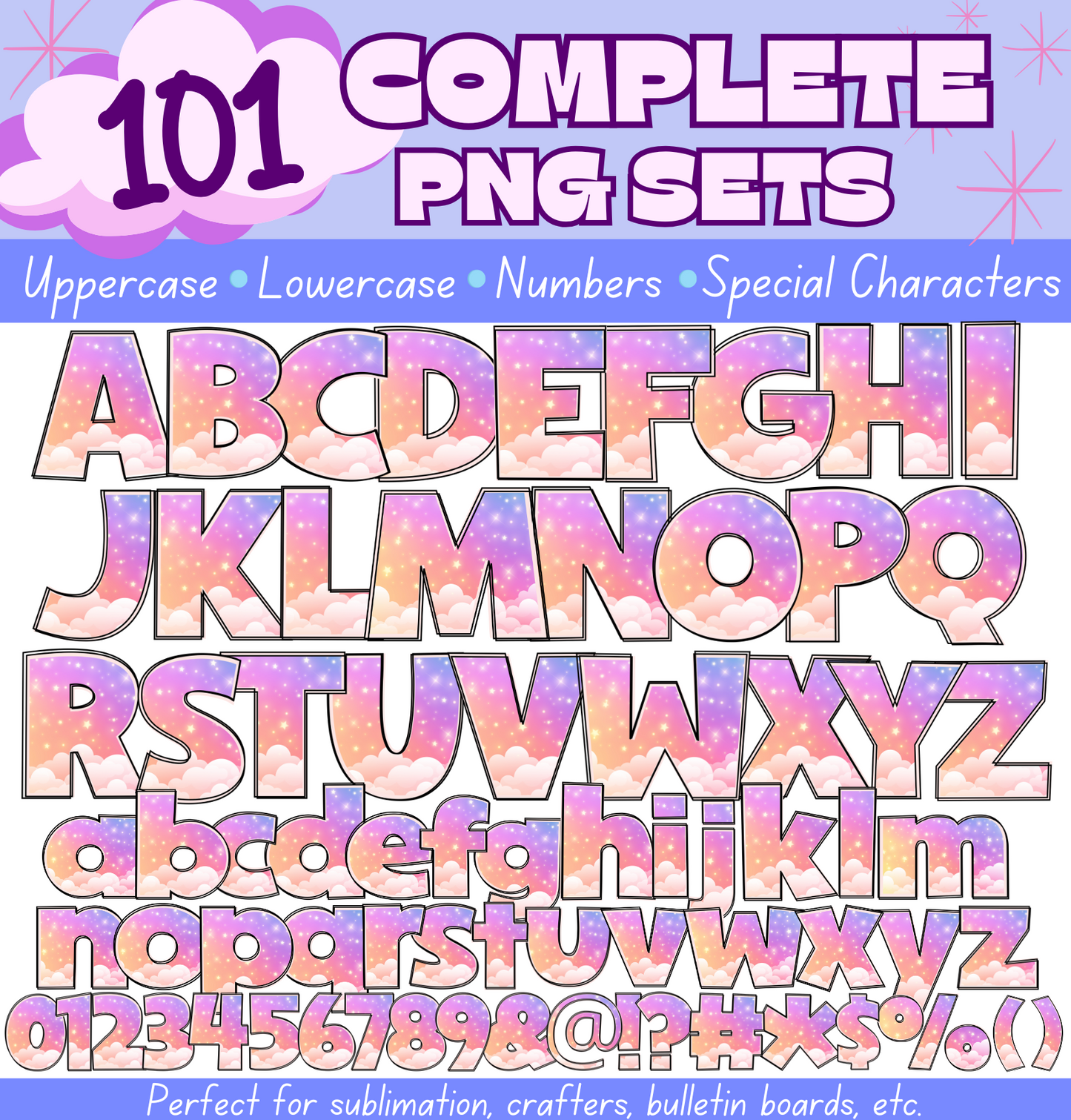 101 Complete PNG Alphabet Sets