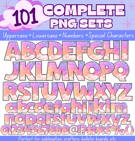 101 Complete PNG Alphabet Sets