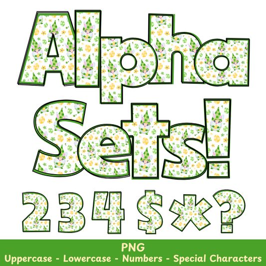 Green Easter Gnome PNG Font