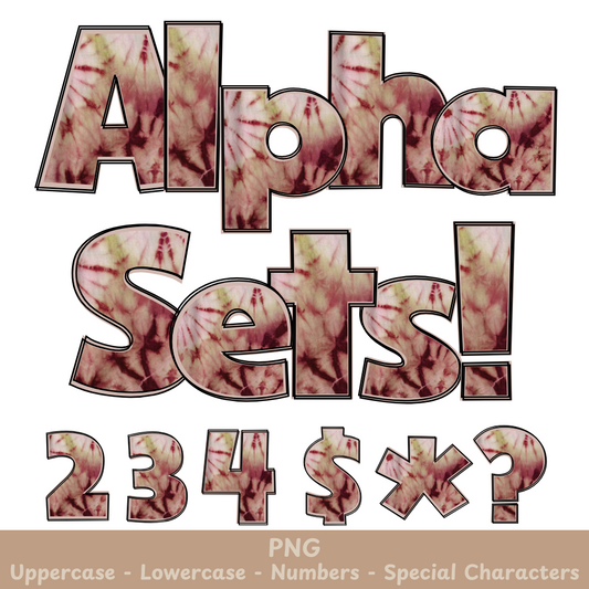 Light Pink Tie Dye PNG Font