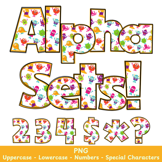 Orange Monsters PNG Font