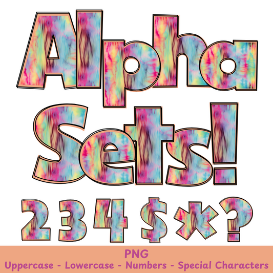 Peach Tie Dye PNG Font