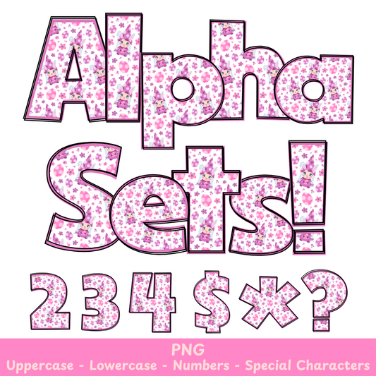 Pink Easter Gnome PNG Font