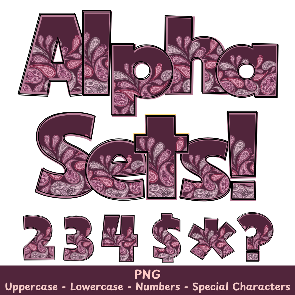 Purple Paisley PNG Font