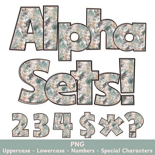 Tropical Palm Leaves PNG Font